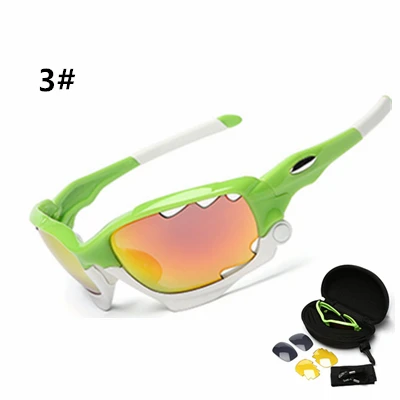 3 линзы поляризованные велосипедные очки челюсти спортивные солнцезащитные очки для велоезды мужские UV400 выключатель MTB Велоспорт велосипед очки велосипедные очки - Цвет: 3