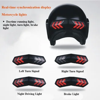 

12V Wireless Motorcycle Turn Signals LED Brake Smart Helmet Light ABS Shell Safety Running Lights Turn Signal Indicators