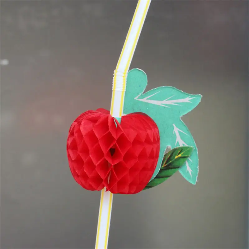 50 шт./лот 3D фруктовые Коктейльные бумажные соломинки зонтик питьевые соломинки вечерние украшения