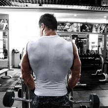 Мужские компрессионные топы без рукавов для мальчиков, Спортивная быстросохнущая футболка и T8