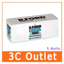 Ilford Delta 100 профессиональная 120 черно-белая пленка, 5 рулонов/упаковка