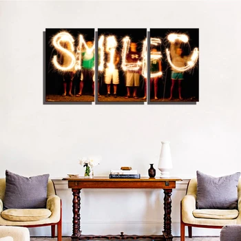 

Smiling Face of Fireworks Landscape Poster Wall Art Canvas Prints Smile Picture Artwork Office Painting for Wall Decor Wholesale