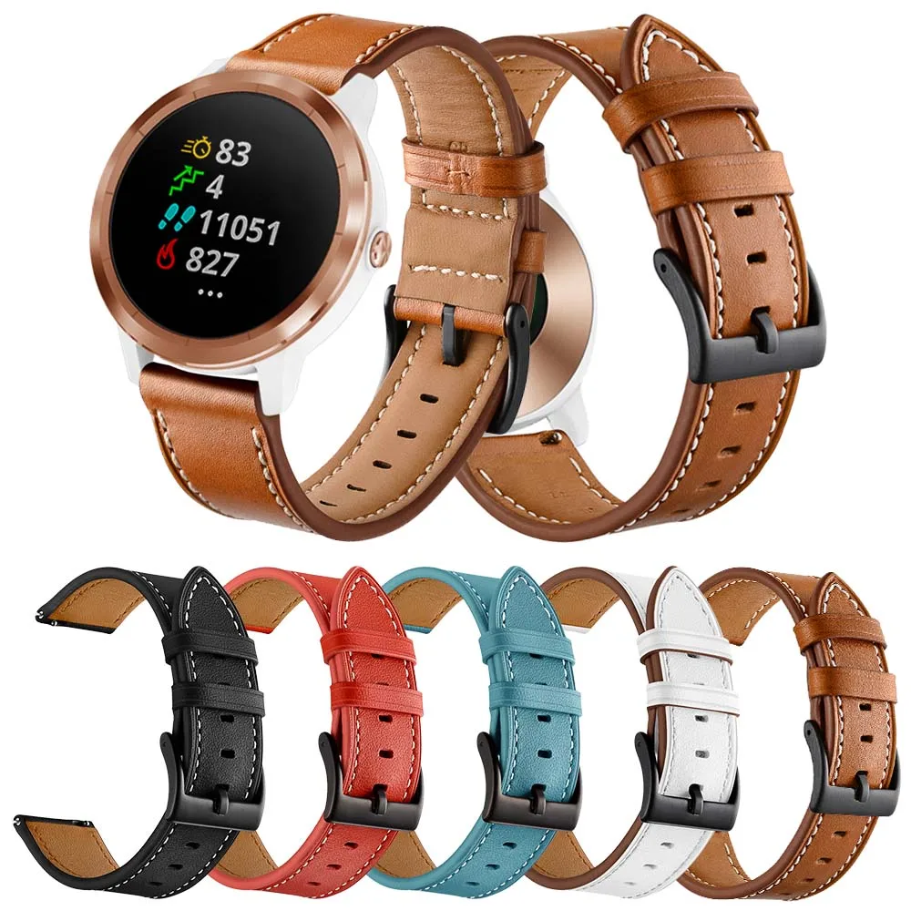 Кожаный ремешок для Garmin Vivoactive 3 4/Vivomove HR/benz браслет Samsung Galaxy Watch 41 мм 45 42 мм/Active 2 46