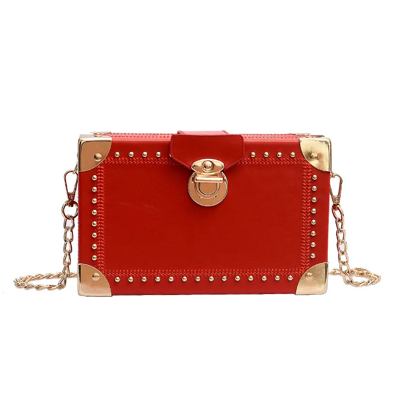Sac Le Borsa Della Bolso Scatola Messaggero Con Torebki Mujer Donne Ragazze A bianco Main Rivetti Sacchetto Damskie Per Nero Mini Spalla Del Tracolla Il Bange verde rosso P5wX0xq8q