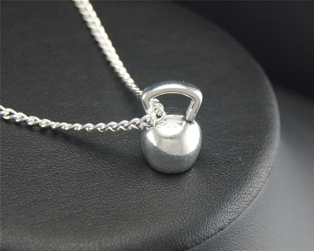 1pc Metal Alloy Kettlebell Fitness Weightlifting Gym crossfit Necklace
