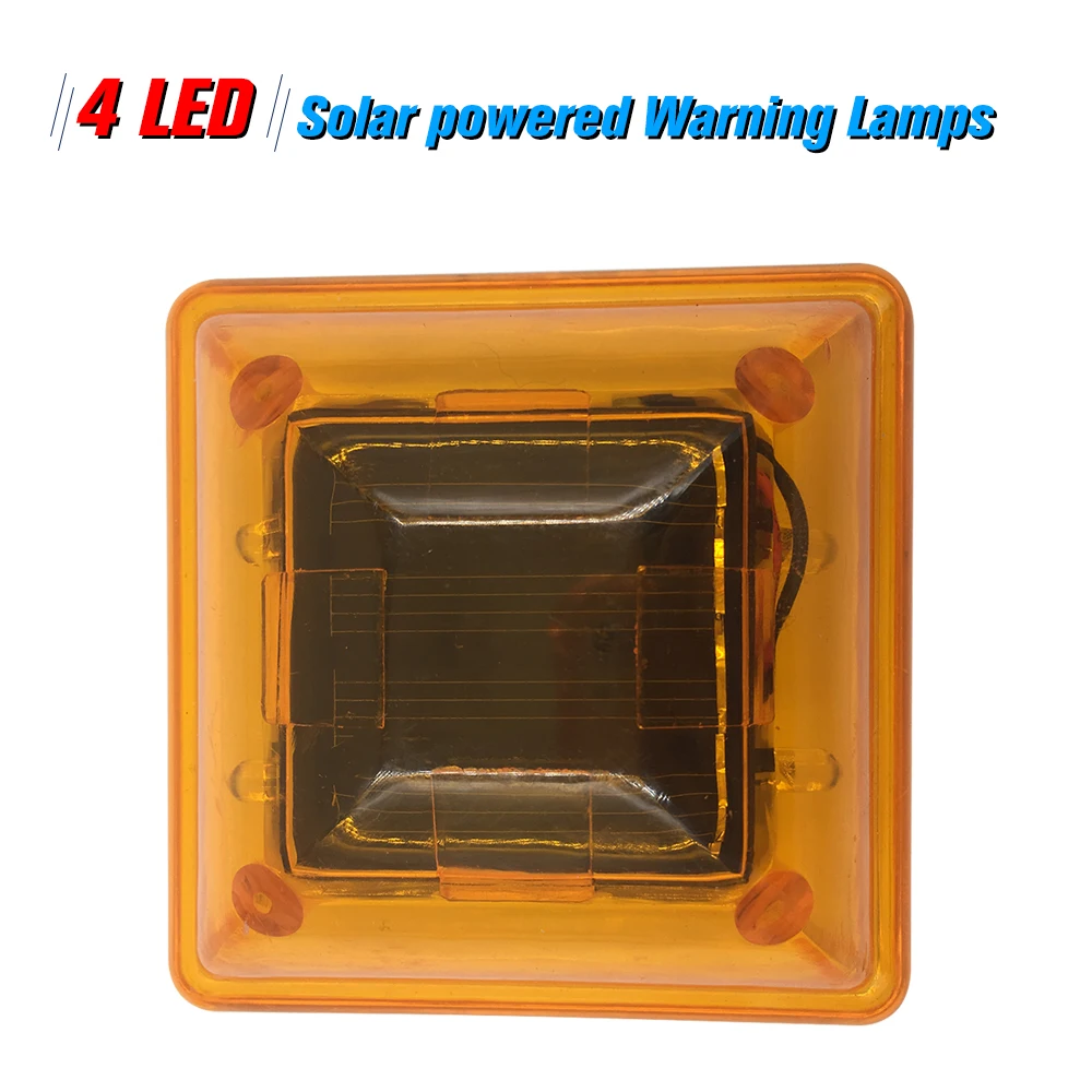 

Solar Warning Light Sensitive Strobe Flash Warning LED Caution Lamp 80mm Iron Cap Mounted Outdoor on Balusters ofDriveway/Bridge