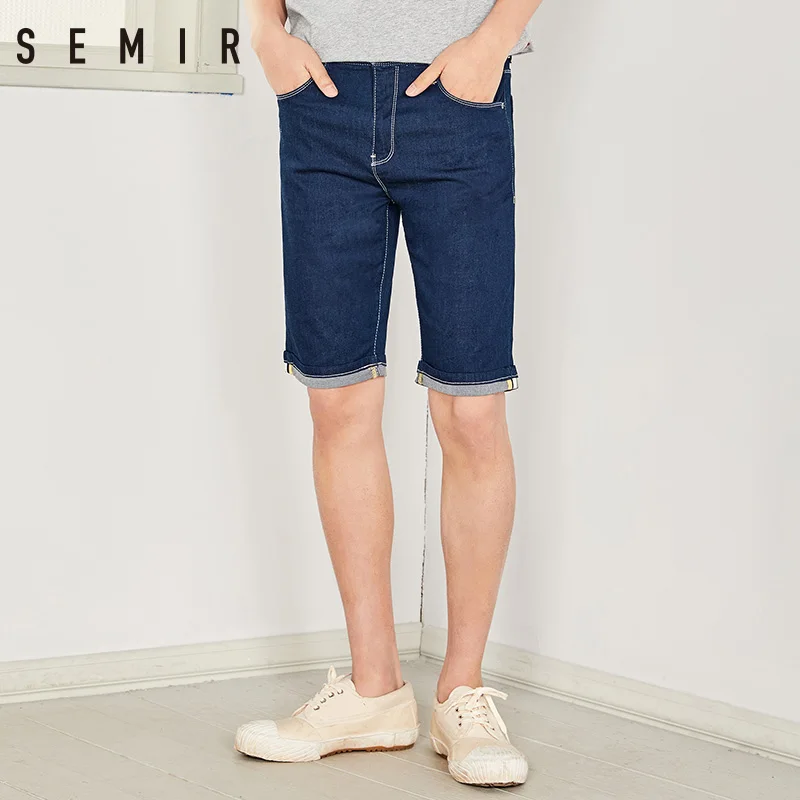 SEMIR мужские джинсовые шорты человек новый лето 2018 Досуг мотобрюки прямые пять