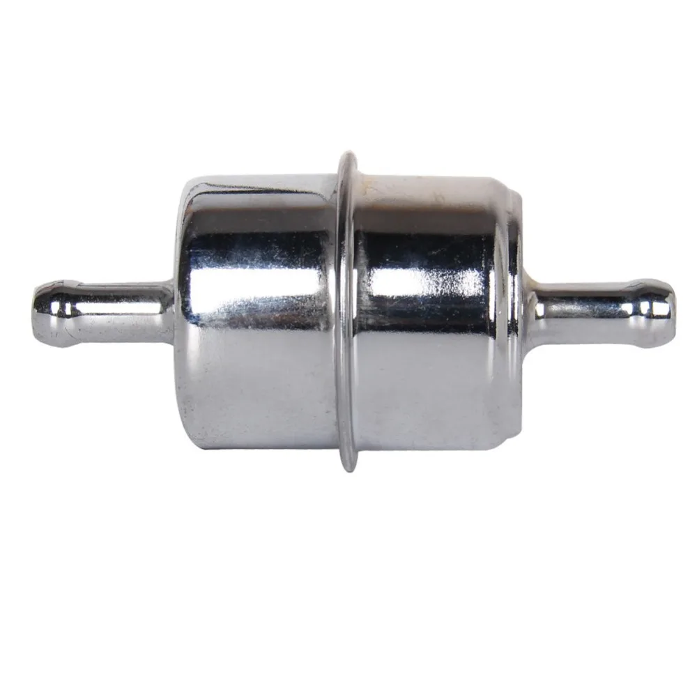 CarBole High Performance 9746 Chrome Plated Fuel filter Canister Fits 3/8 Inch Hose For Chevy For Ford Mopar