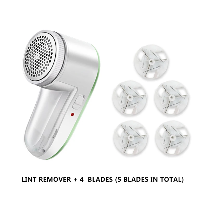 TINTON LIFE Lint Remover Electric Fluff Pellet Quilt Ball Clip Fabric Shaver Lint Removers with Clothes Pellets Charge - Цвет: With 5pcs cutters