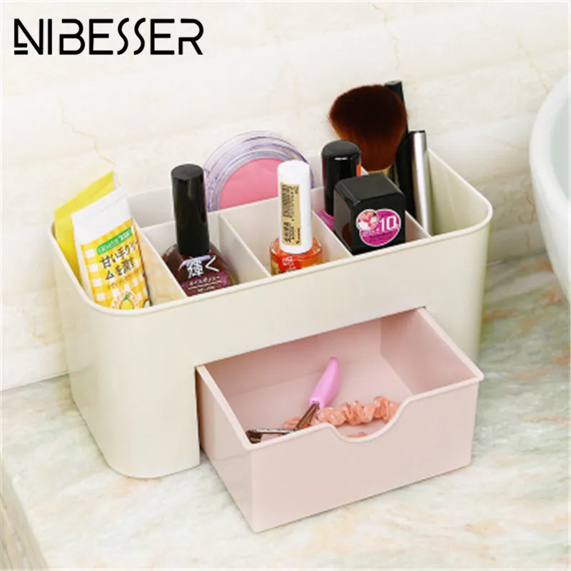 

NIBESSER 2017 Simple Women Cosmetic Case Make Up Toiletry Storage Cases Plastic Makeup Toiletry Box Travel Wash Organizer