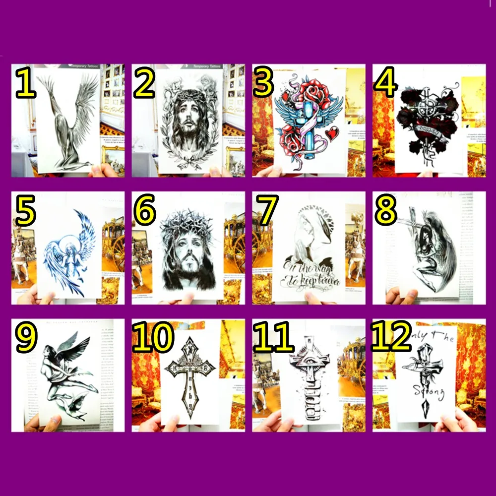 SHNAPIGN крест крылья Ангела временные тату боди арт рукав руки флэш татуировки