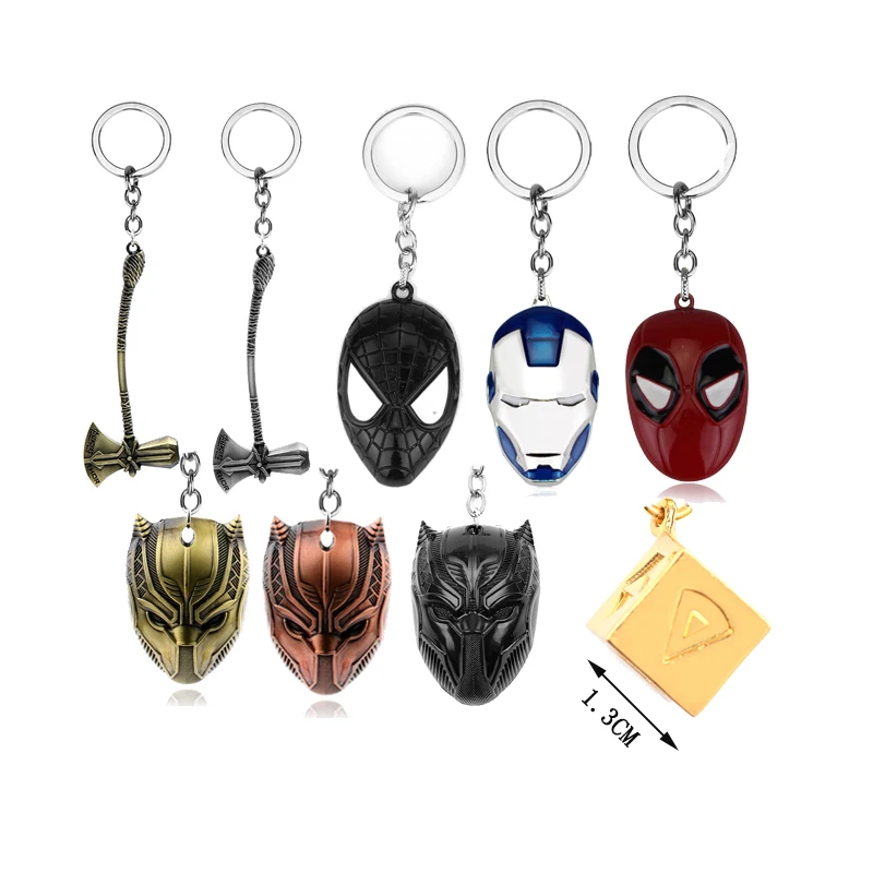 

Marvel Avengers 3 Thor Axe Hammer Key Chain Black Panther Sleutelhanger llavero Han Solo Lucky Dice Keychain for Men Portachiavi