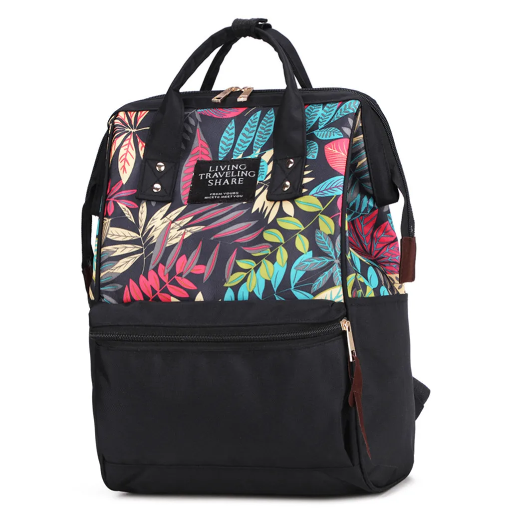 Модный Большой Вместительный детский дорожный рюкзак для мам, сумка для кормления, лоскутный квадратный рюкзак с заклепками для улицы, 7 марта - Цвет: Black