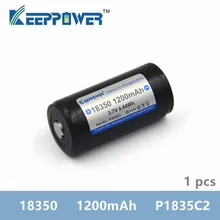 1 stuks KeepPower 1200mAh 18350 P1835C2 beschermd li ion oplaadbare batterij drop shipping originele batteria