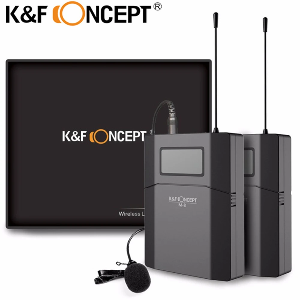 

K&F CONCEPT 70M Wireless Camera Microphone Lavalier Mic Receiver With Transmitter For Canon Nikon SONY DSLR Video Studio Camera