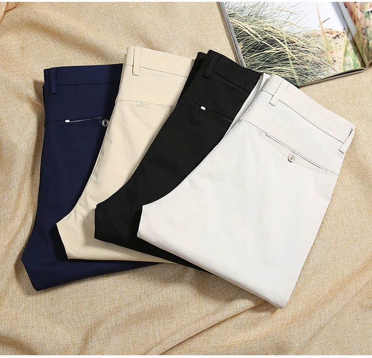 Новые высококачественные мужские деловые брюки весна лето мужские классические прямые повседневные тонкие длинные мешковатые брюки 30-40