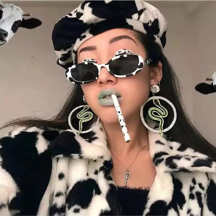 New Cat Eye Round Sunglasses Oval Fashion Small Box Glasses Popular