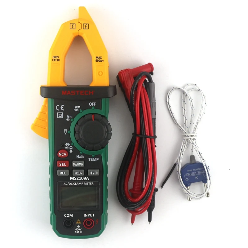 MASTECH ms2109a True RMS Авто Диапазон Цифровой мультиметр AC/DC 600a клещи текущий Напряжение