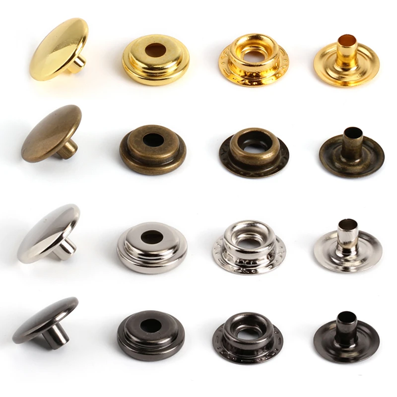 10 unids/lote de botones de presión de hierro, remache de costura de cuero,  artesanía para ropa, accesorios de decoración DIY|Botones| - AliExpress