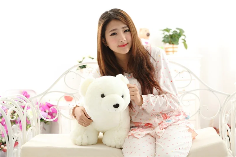 1 unid 40 cm Kawaii felpa del oso Polar de peluche bebé para niños juguetes para niñas regalo de Navidad de cumpleaños Peluches animales de peluche de juguete nieve Oso Blanco