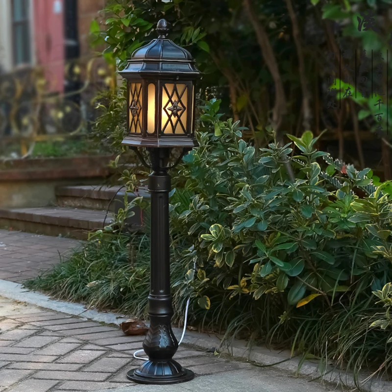Goede Tuinverlichting buitenlamp gazon lamp bruin verlichting voor tuin aluminium + glas waterdicht straat lampen voor tuin 110 V 220 V