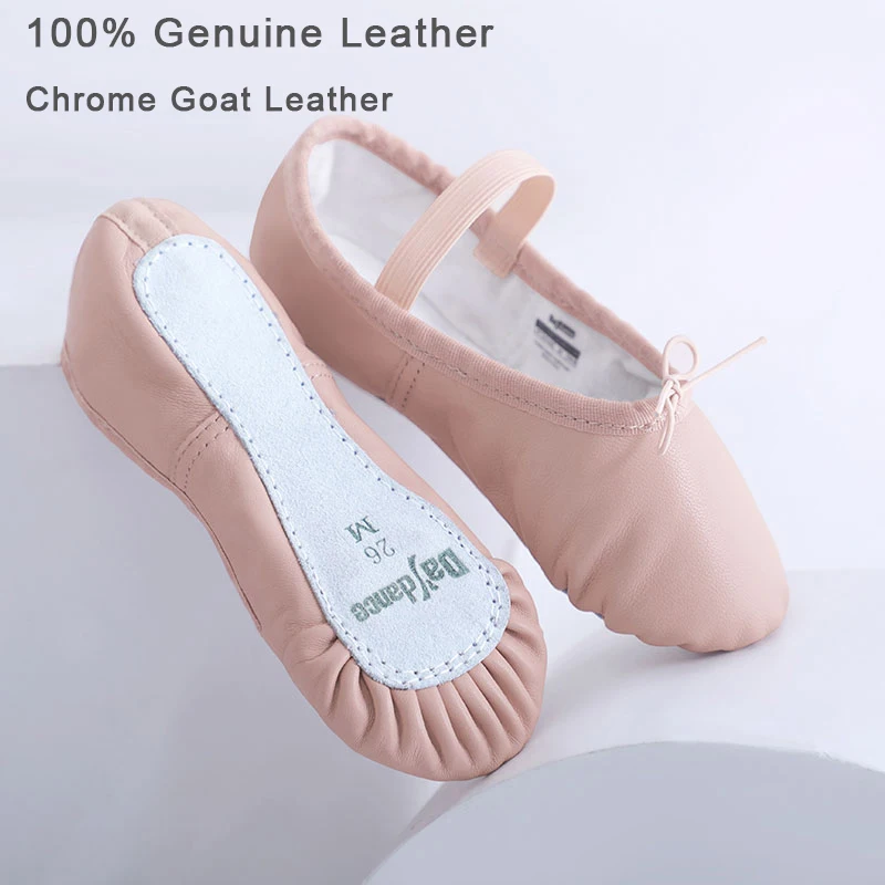 Toddler Girls Leather Ballet Slippers Full Sole Ballet Shoes Soft