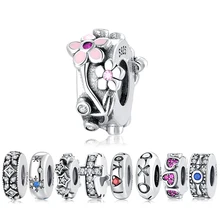 Новые 925 пробы серебряные красивые 9 видов стилей пробки Бусины Подходят к оригиналу Pandora браслет браслеты Изготовление ювелирных изделий