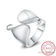 925 пробы Серебряное уникальное дизайнерское гладкое кольцо для женщин ювелирное изделие красивое кольцо с открытым пальцем для вечеринки подарок на день рождения