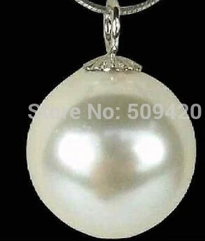 

Free shipping >>@>> HOT SELL14MM White Sea Shell Pearl Pendant Necklace AAA