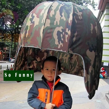 

Head Creative Sunny Rainy Umbrella Wind Resistant Camouflage Uv Parasol Sonnenschirm Parasols Walking Stick Umbrella 50D0060