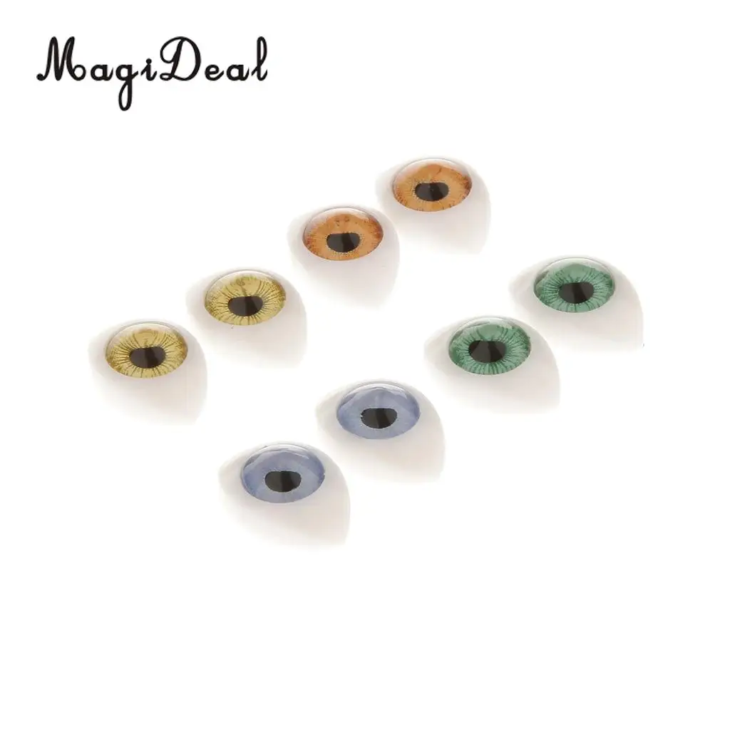 MagiDeal High Quality 8Pcs 4 Color Oval Hollow Back Plastic Eyes for Animal Dog Doll Mask Children DIY Craft 7mm