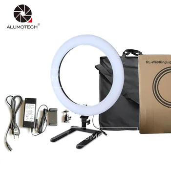 

ALUMOTECH 18'' 60W 3200-5500K Stepless Dimming LED Ring Light+Carry Bag For Photo Studio Photography Makeup Video Lamp