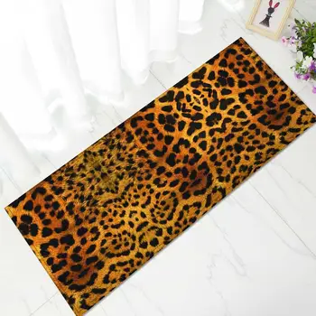 

American style leopard print artificial feather fur home decoration runner rug, faux cowhide skin fur door mat