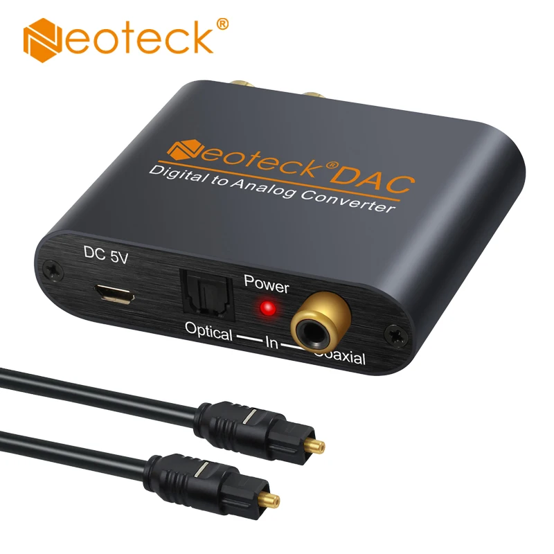 Neoteck Optical Coaxial Fiber Coax Coaxial To RCA 3.5mm Jack Headphone
