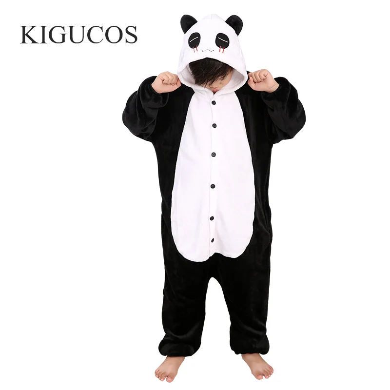 KIGUCOS дети мультфильм Животные панда пижамы милые теплые мальчики девочки с