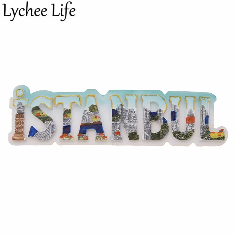 

Istanbul Scenic Refrigerator Magnetic Sticker Letter Shape Fridge Magnet Souvenir Modern Home Kitchen Decor