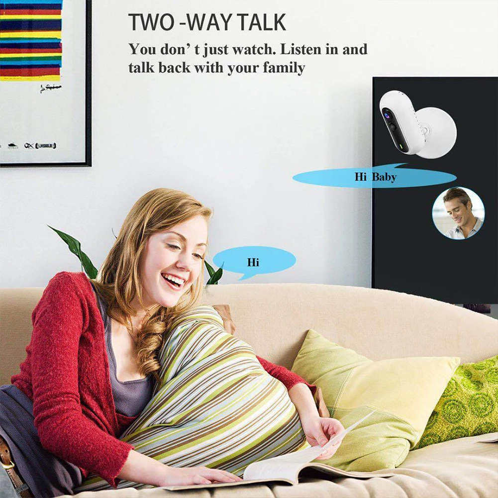 

WIFI Fisheye Lens Night Vision Remote Control Wireless Video Office Home Baby Monitor Protective Two Way Audio High Resolution