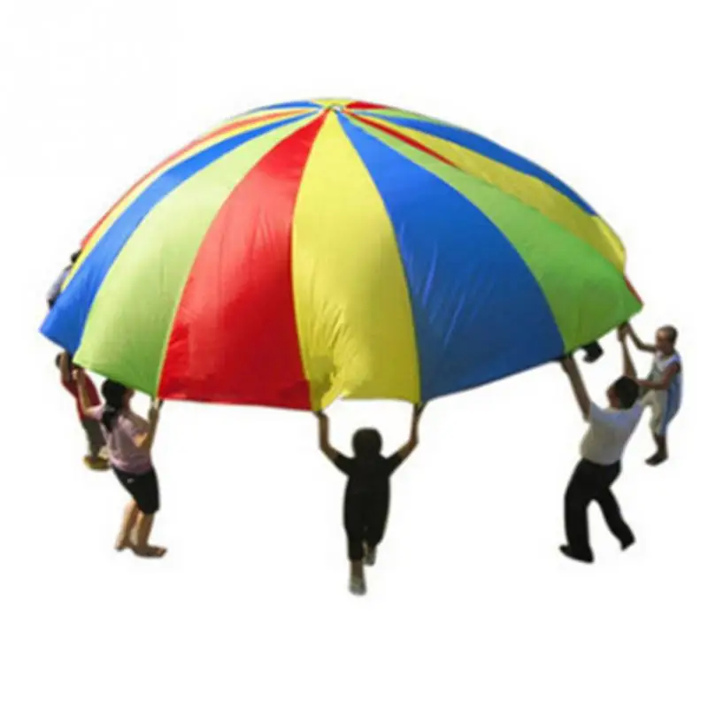 Finest  Hot Rainbow Parachute Dia 2M Child Kids Sports Development Outdoor Umbrella Toy Jump-sack Ballute P
