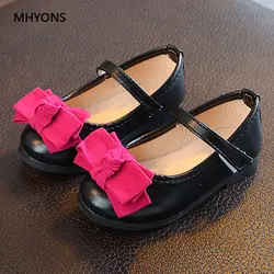 MHYONS/Новая летняя и Осенняя детская обувь сандалии для девочек 2019 обувь с бантом принцессы кожаные туфли обувь для танцев детские