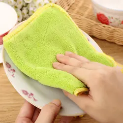 Новый двухсторонний полотенца для посуды из микрофибры утолщение ткани блюдо антипригарным покрытием нефти абсорбента Кухня полотенца