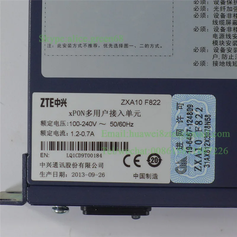 Z TE ZXA10 F822-24 коммутатор 1 консольный порт без или с голосовой функцией GPON или EPON ONU