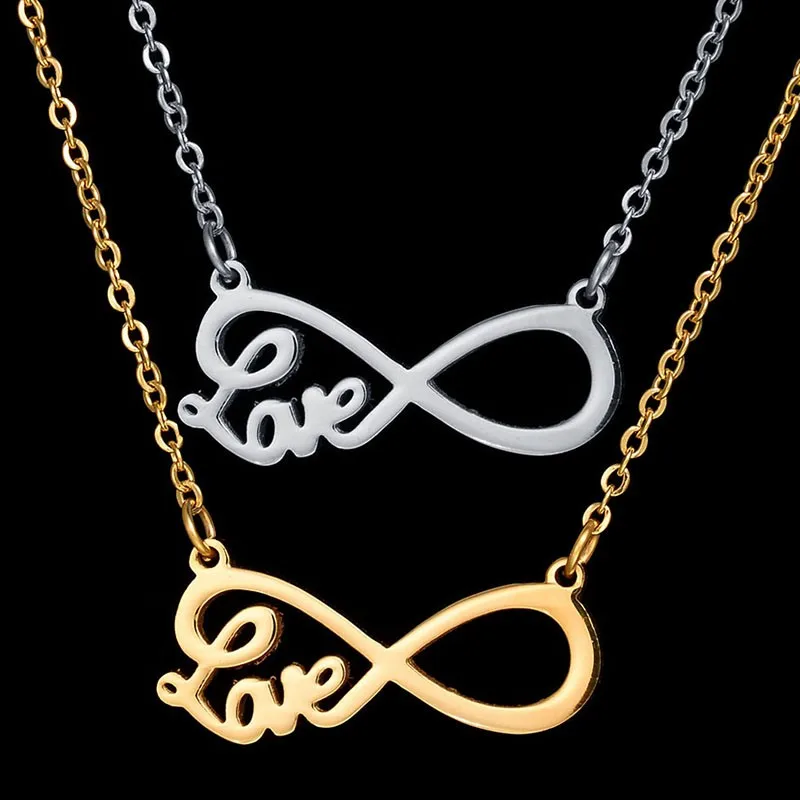 2016-New-Fashion-Stainless-Steel-Bijoux-Amant-Infinity-Love-Necklace-18K-Gold-Plated-Chain-Choker-Pendant