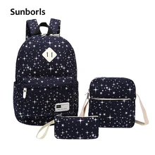 Sunborls Women Canvas Backpack Print Girl School Bags For Teenagers Backpack Feminine 3 PCS/Set shoulder bags Travelling Mochila Sunborls Women Canvas Backpack Print Girl School Bags For Teenagers Backpack Feminine 3 PCS/Set shoulder bags Travelling Mochila