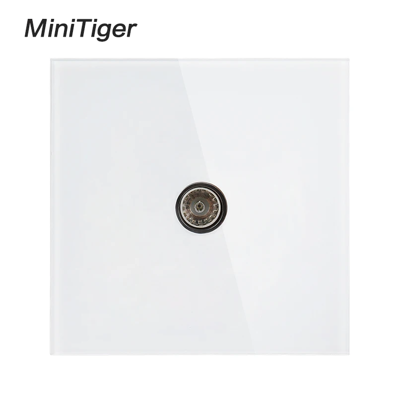 Белая Роскошная настенная розетка Minitiger с прозрачной стеклянной панелью для