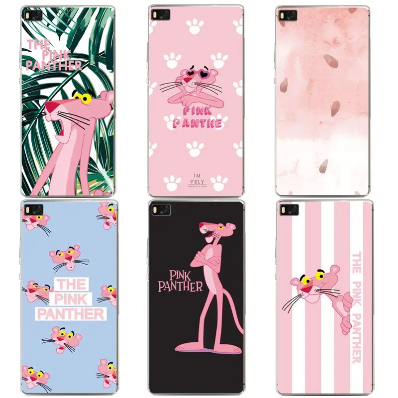 

Feather Soft Clear TPU Phone Case For huawei P10plus P8 P9lite honor 3c 4c 6a 7 8 9 5c Fundas Pink Panther Cover Free Shipping