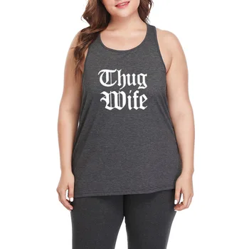 

Thug Wife Plus Size Workout Casual Tank Tops Womens