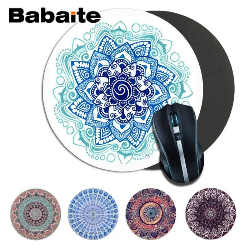 

Babaite Beautiful Anime Vintage Bohemian Mouse Mat Gaming round Mousepad Size for 220*220*2mm round mousepad Game Mousepad