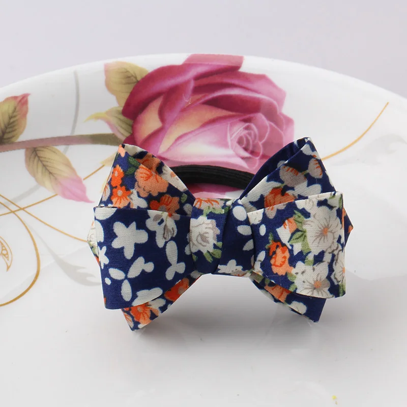 

New Floral Pattern Big Bow Headwear Hair Rope Girls Scrunchy Ponytail Hair Holder Women Hair Accessories Headbands Gum for Hair