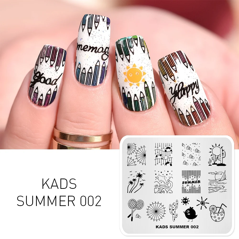 Nail Art Stamping Templates Nail Stamper Plate Image Summer Elemental  Pattern Design Printer Nail Printing art Stencils - AliExpress Beauty &  Health