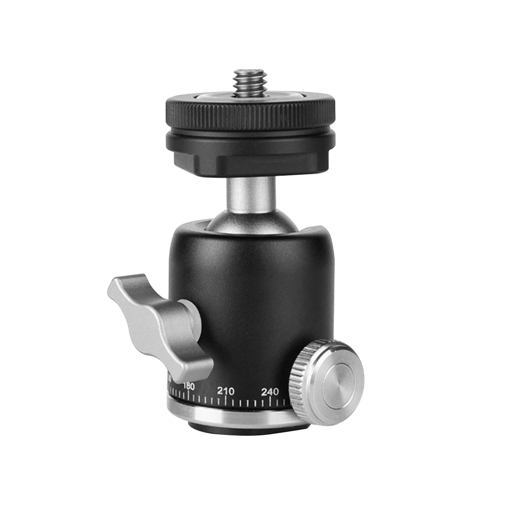 

Multi-function Aluminum Mini Ballhead 360 Degree Panorama Ball Head with Hot Shoe Base Mount for Camera DSLR Video Microphone